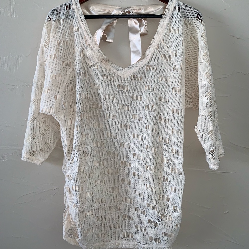 Cream colored cutout top